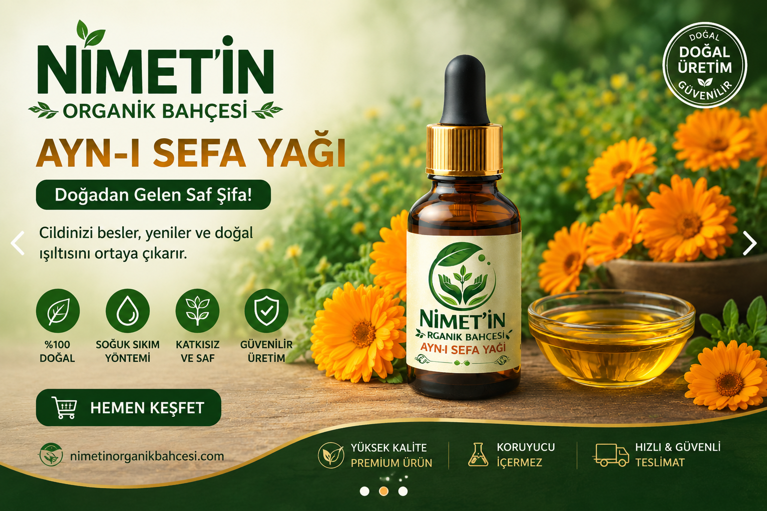 Nimetin Organik Bahçesi Aynı sefa yağı slider görseli